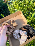 Load image into Gallery viewer, 🖤 Soft Silky Scrunchie Set – 4 Neutral Shades