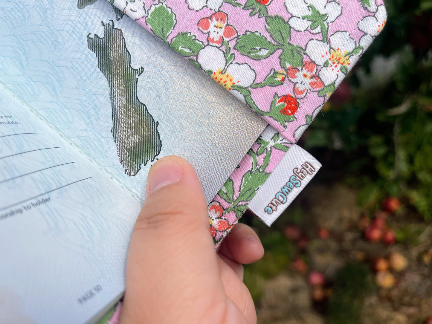 Strawberry Blossom Passport Holder