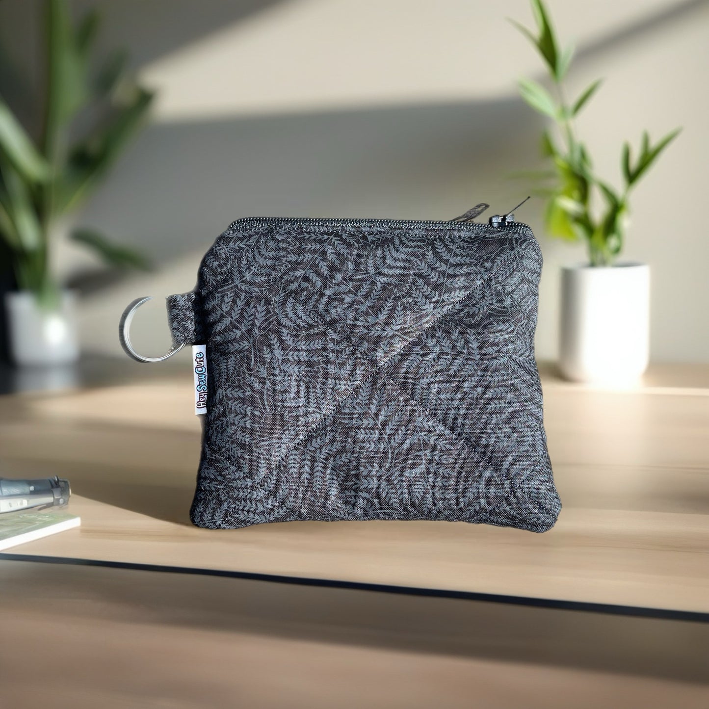 HeySewCute Silver Whisper Keyring Wallet (handmade in NZ)