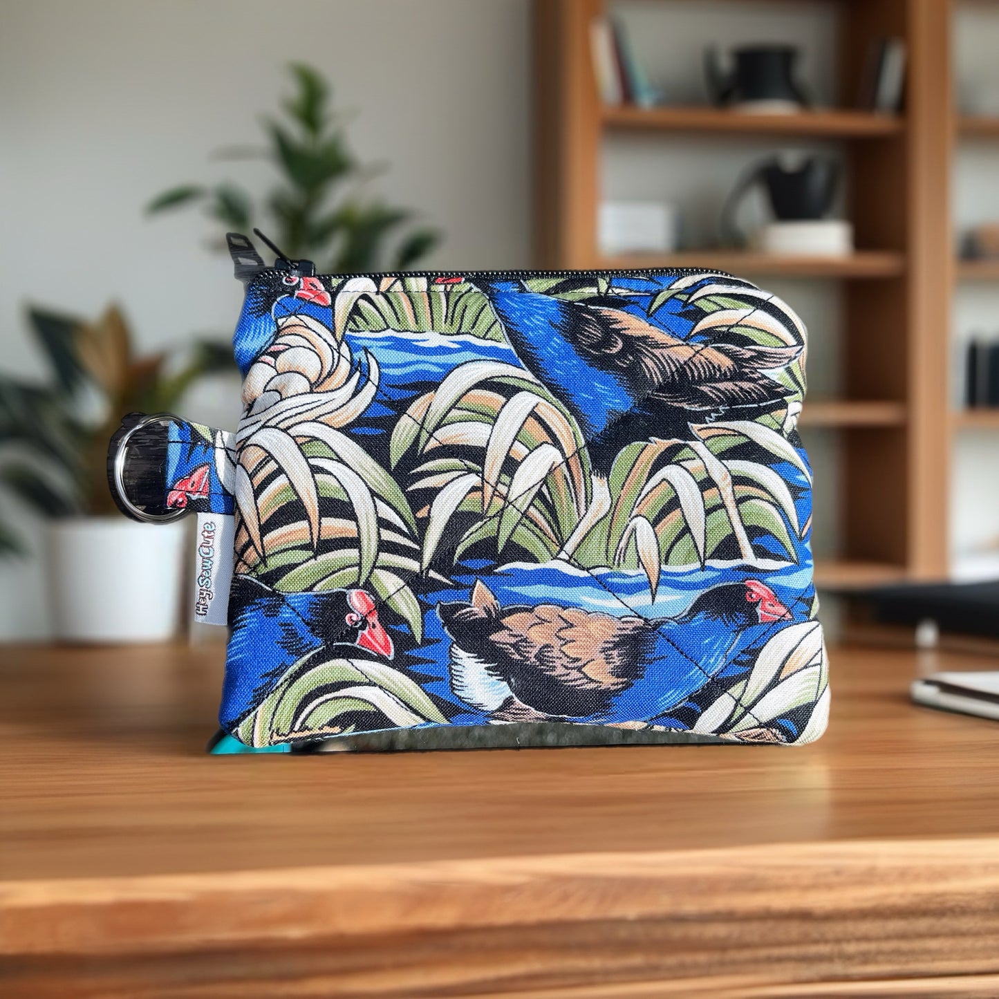 HeySewCute Pukeko Parade Keyring Wallet (handmade in NZ)