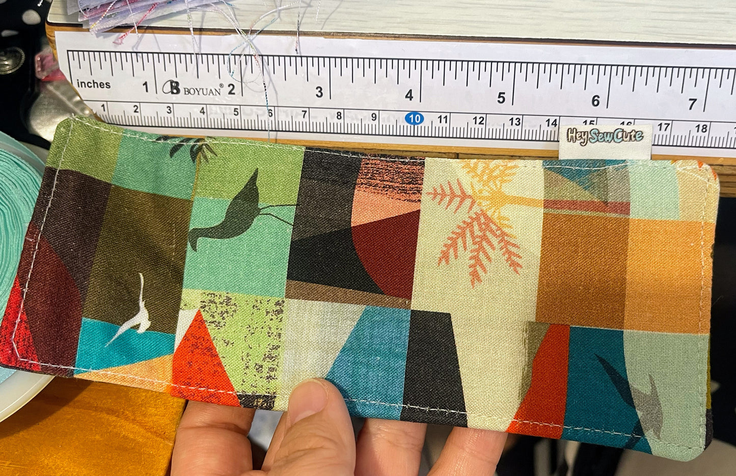 HeySewCute 🐝 Busy Bee Clip Pouch with Lanyard (Kiwiana 100% cotton, handmade in NZ)