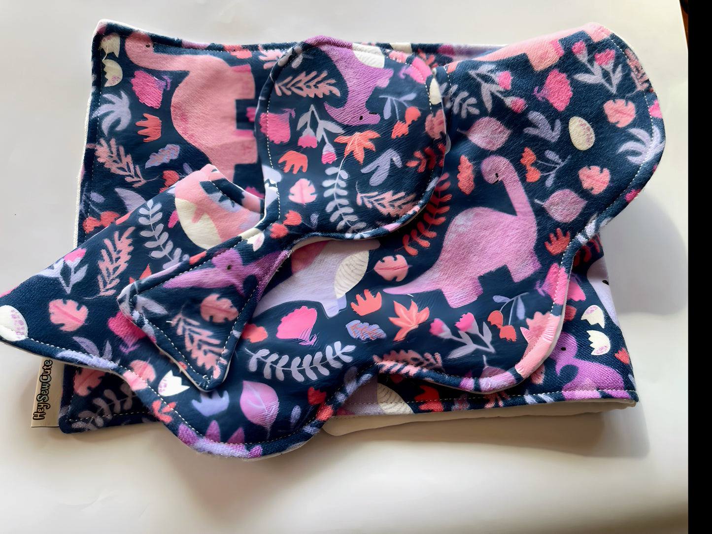 Baby Care Gift Set – Handmade Bib, Washcloth & Burp Cloth (Choose Your Print)