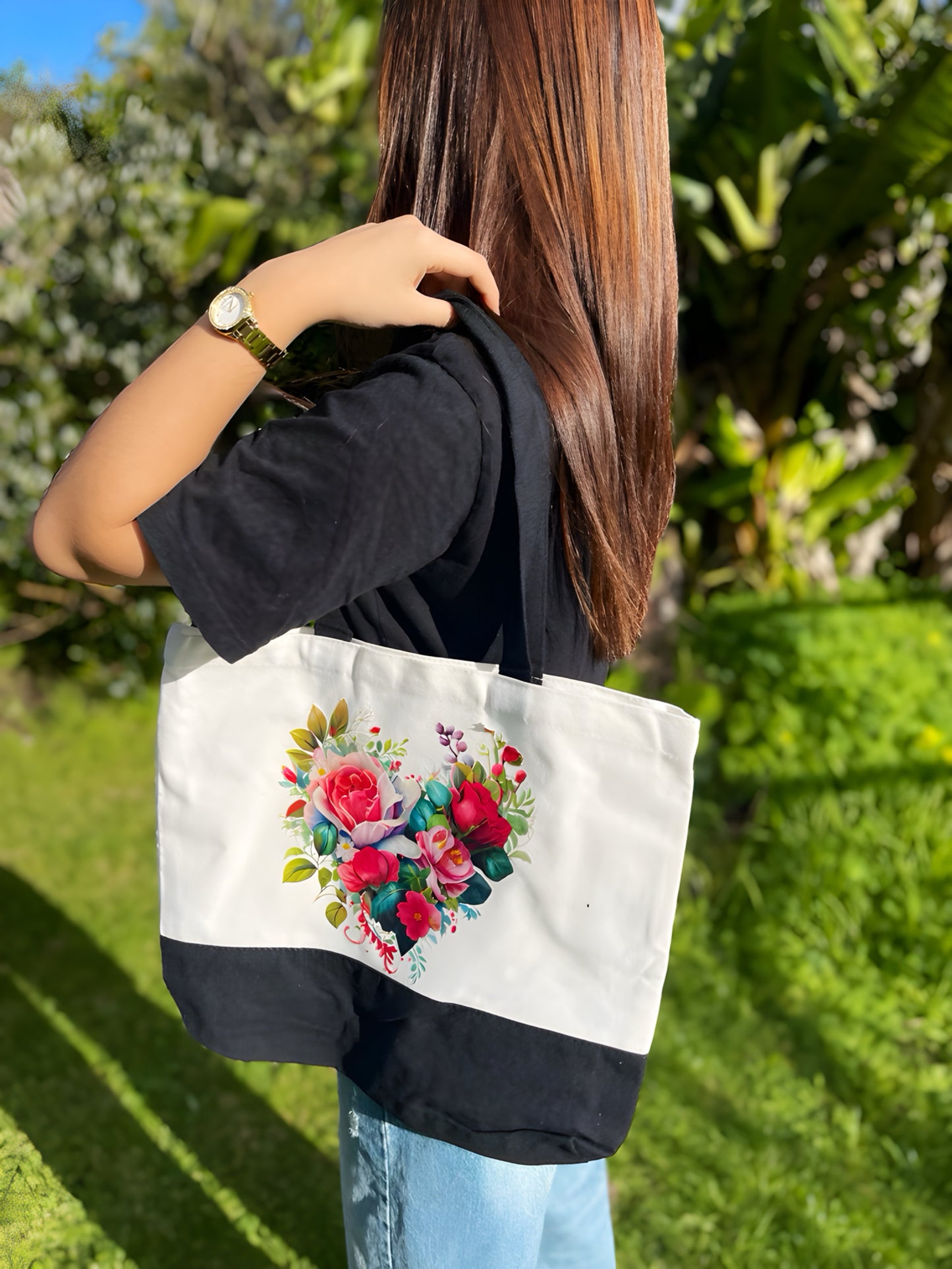 Large Canvas Tote sublimation Bag
