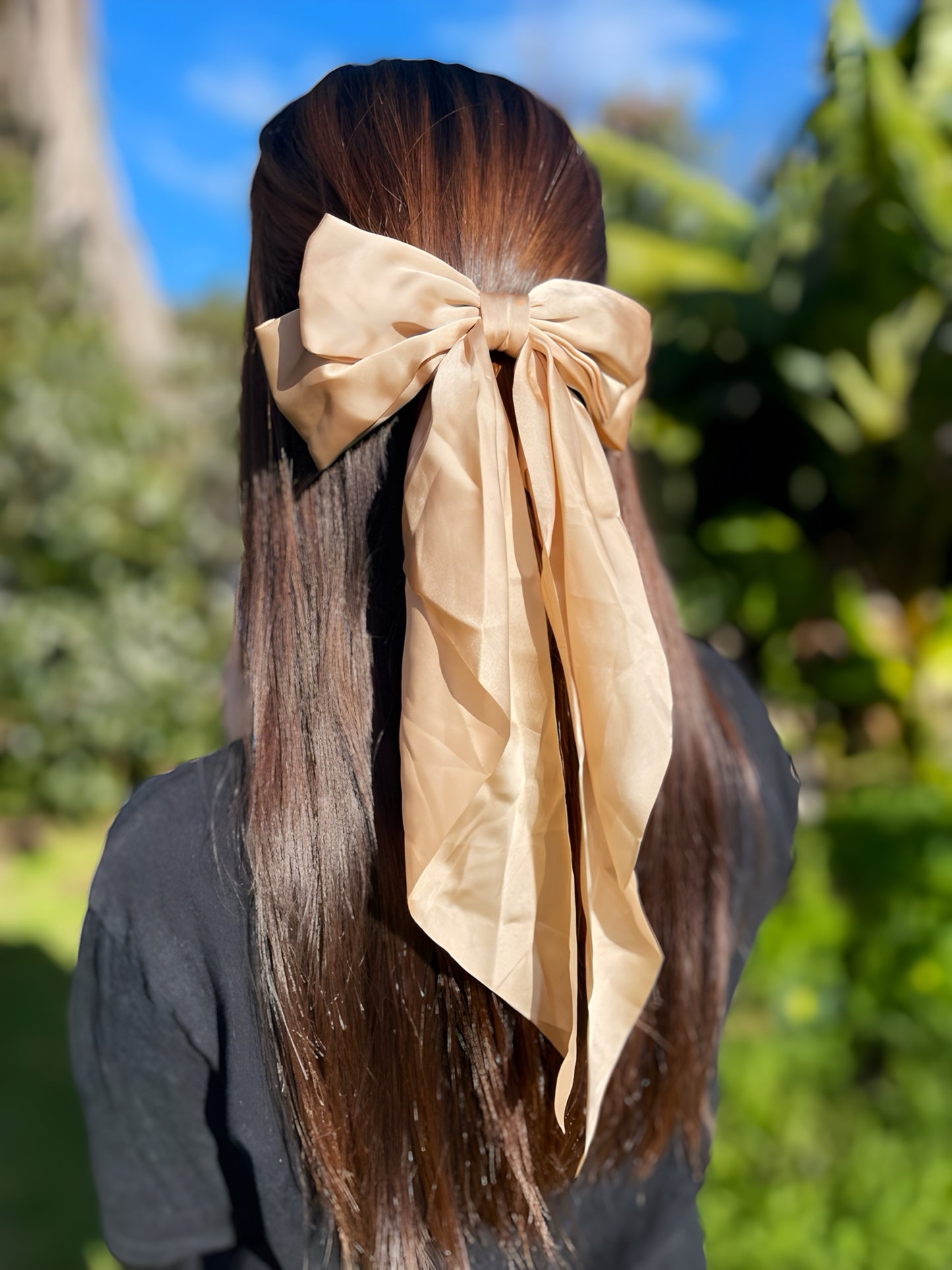 Satin Bow Hair Clip – Medium Metal Barrette | HeySewCute