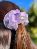 Load image into Gallery viewer, Rose Garden Scrunchie – Soft Organza Floral Hair Tie