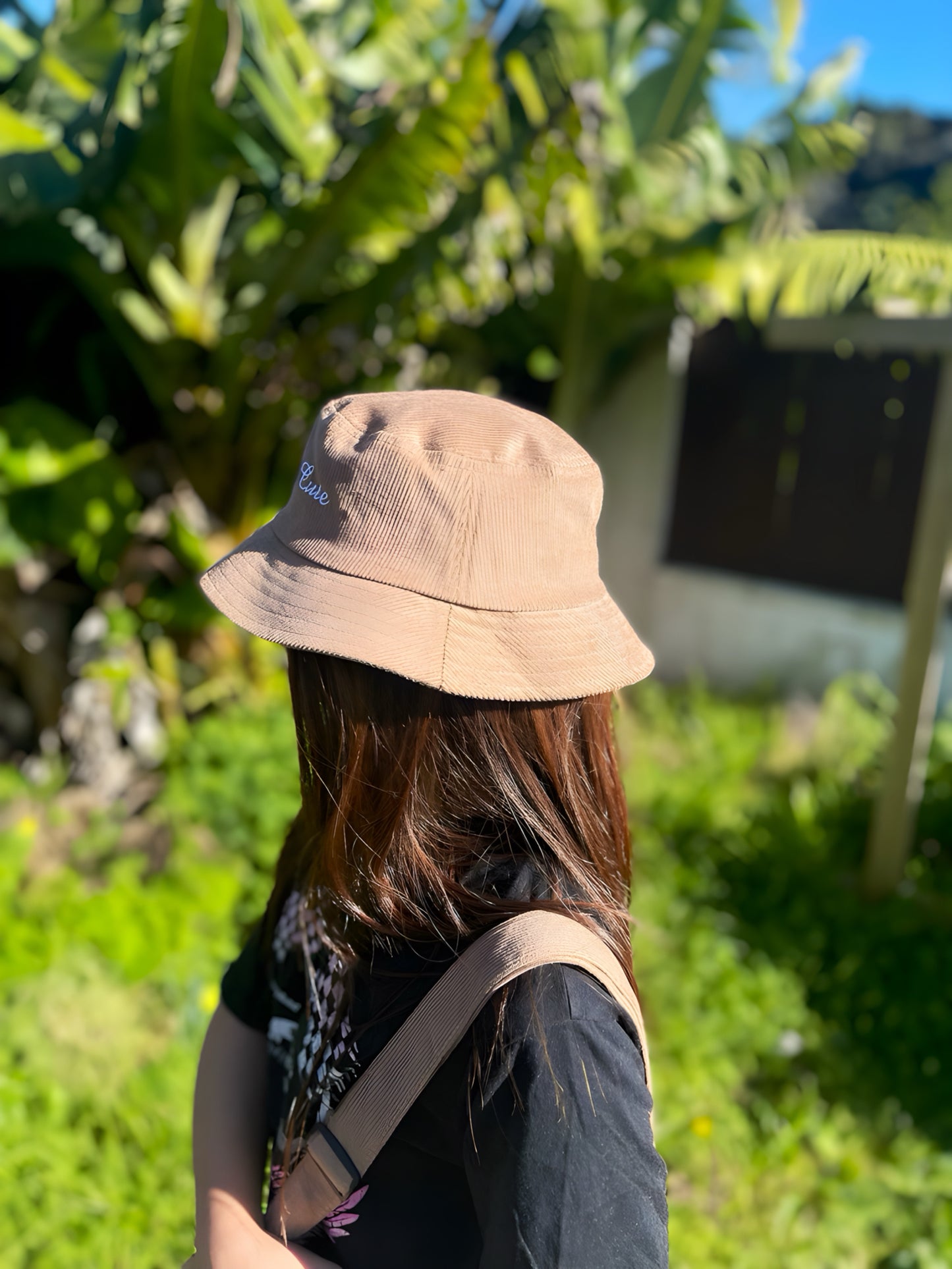 HeySewCute Embroidered Corduroy Bucket Hat – Loose Fit