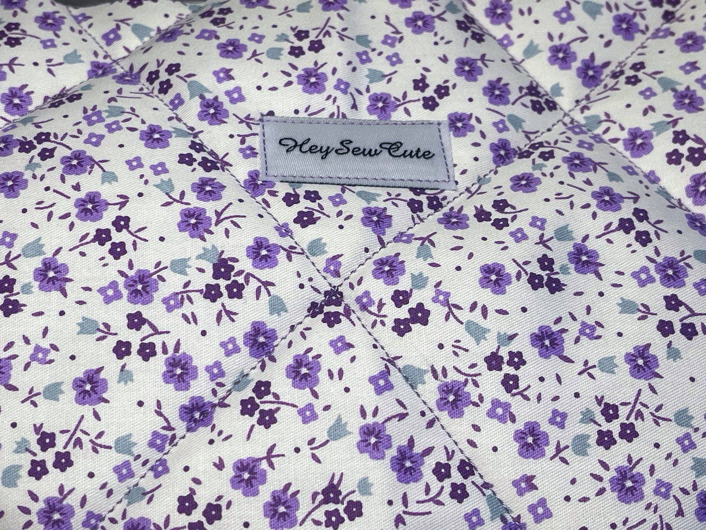 HeySewCute Quilted Pouch – Purple Blossom Edition