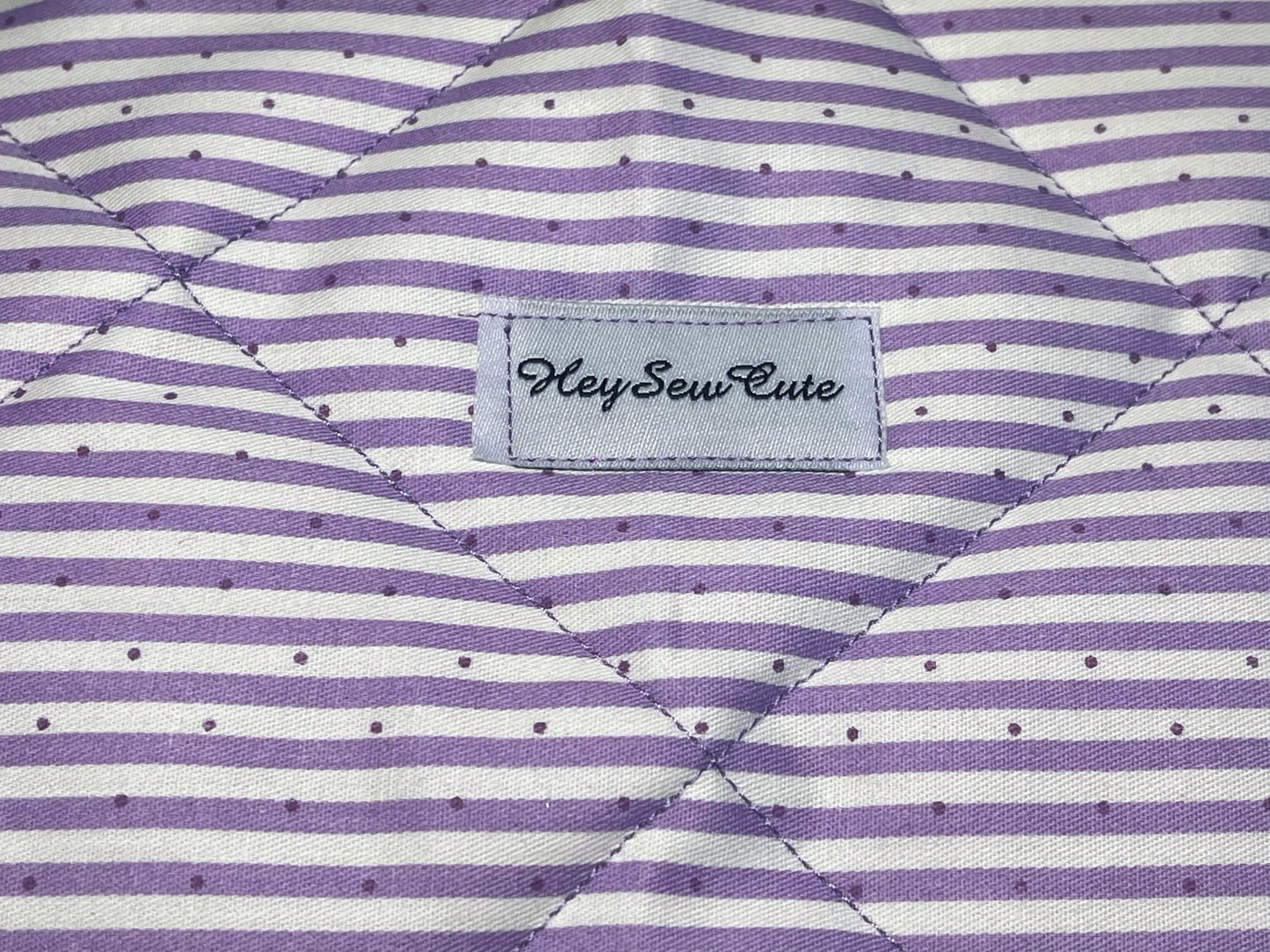 HeySewCute Quilted Pouch – Purple Blossom Edition