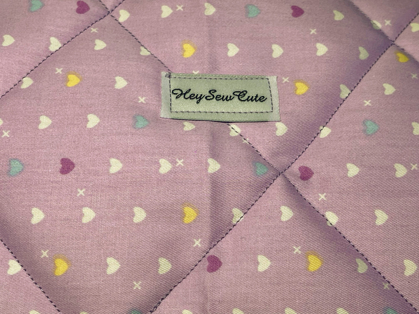 HeySewCute Quilted Pouch – Purple Blossom Edition