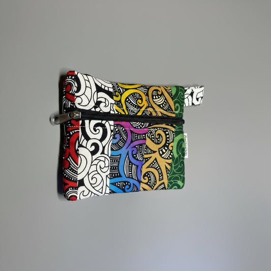 Patchwork Zipper Pouch with Keyring
