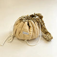 Load image into Gallery viewer, Beige Bloom full-size quilted Mochi bag with included matching floral shoulder strap