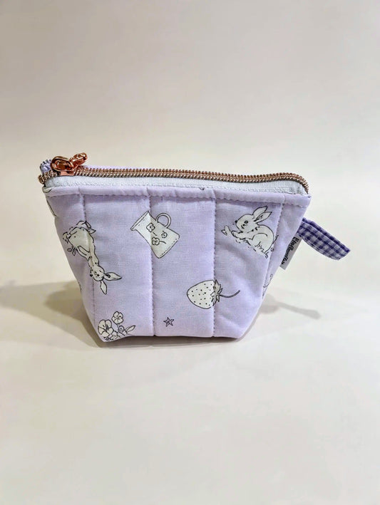 Quilted Mini Pouch – Lavender Teddy