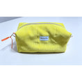 Load image into Gallery viewer, HEYSEWCUTE CORDUROY MAKEUP BAG - YELLOW WITH TULIP FLORAL LINING
