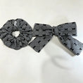 Load image into Gallery viewer, Bow Detail Gingham Hair Set – Handmade Large Scrunchie & Oversized Hair Bow Clip