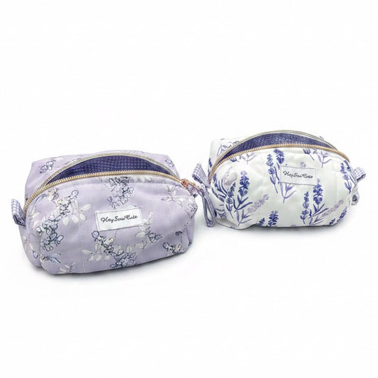 Medium Boxy Makeup Bag – Purple Floral