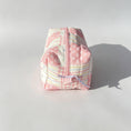 Load image into Gallery viewer, Pink Patchwork Quilted Makeup Bag – Soft Cosmetic Pouch