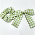 Load image into Gallery viewer, Picnic Gingham Hair Set – Handmade Large Scrunchie & Bow Clip