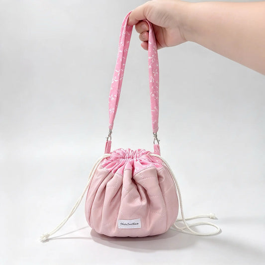 Quilted Mochi Bag — Pink Ribbon (Pre-Order)