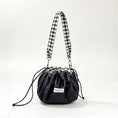 Load image into Gallery viewer, Quilted Mochi Bag — Black Gingham