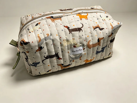 Sausage Dog handmade quilted bag by HeySewCute