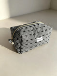 Load image into Gallery viewer, Black Bow Quilted Makeup Bag