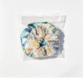 Load image into Gallery viewer, Handmade NZ Made Scrunchie Duo – Blue & Cream Botanical back view