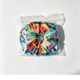 Load image into Gallery viewer, Handmade NZ Made Scrunchie Duo – Colour Pop & Deep Blue front view