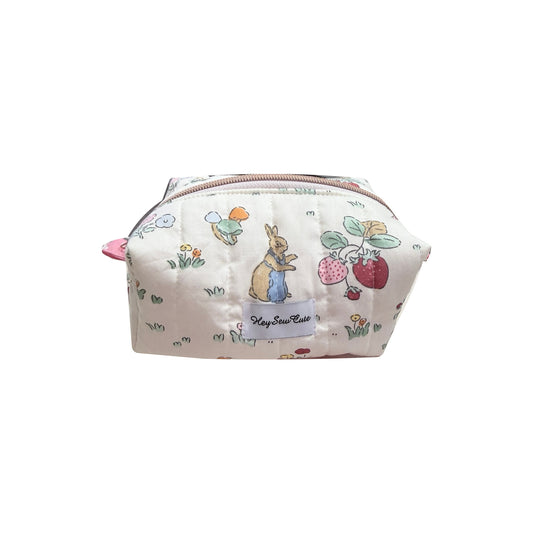 HeySewCute Little Box medium makeup bag Bunny Garden product view on white background