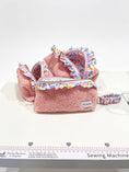 Load image into Gallery viewer, Pink Teddy Ruffle matching bag set by HeySewCute