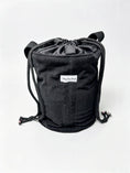 Load image into Gallery viewer, Black Corduroy 6-Pocket Skincare Organiser Bag – Large
