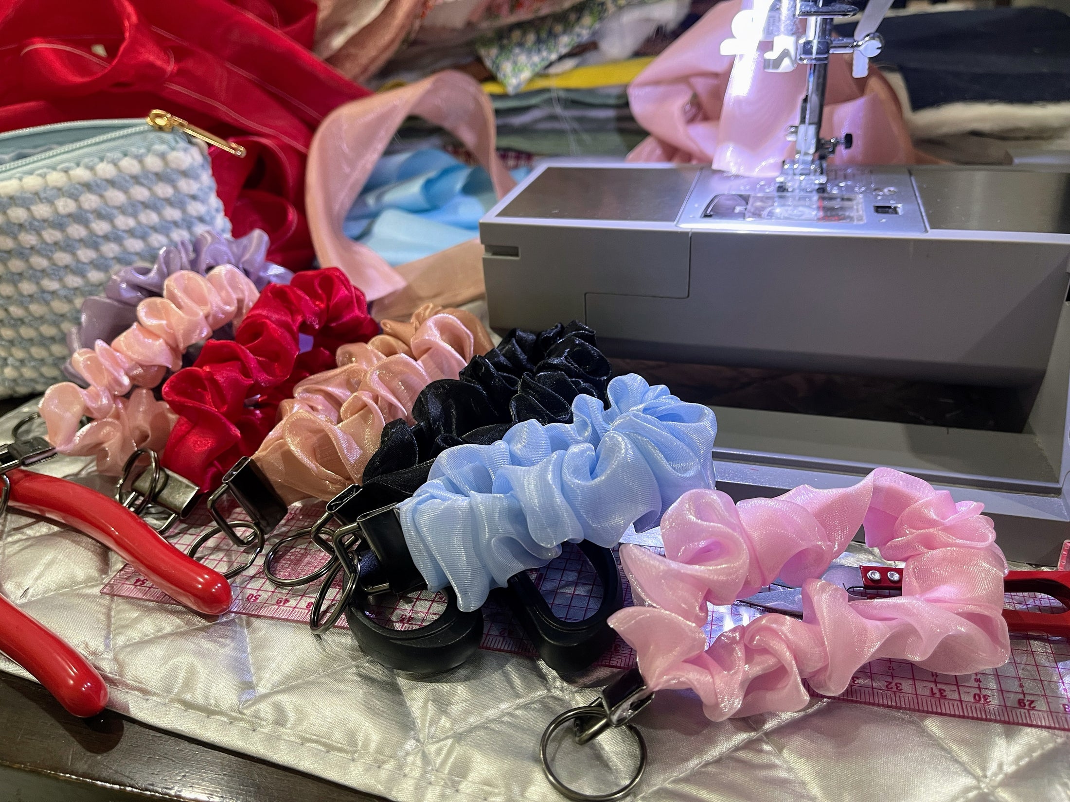 Satin Scrunchie Keyring – Everyday Accessory