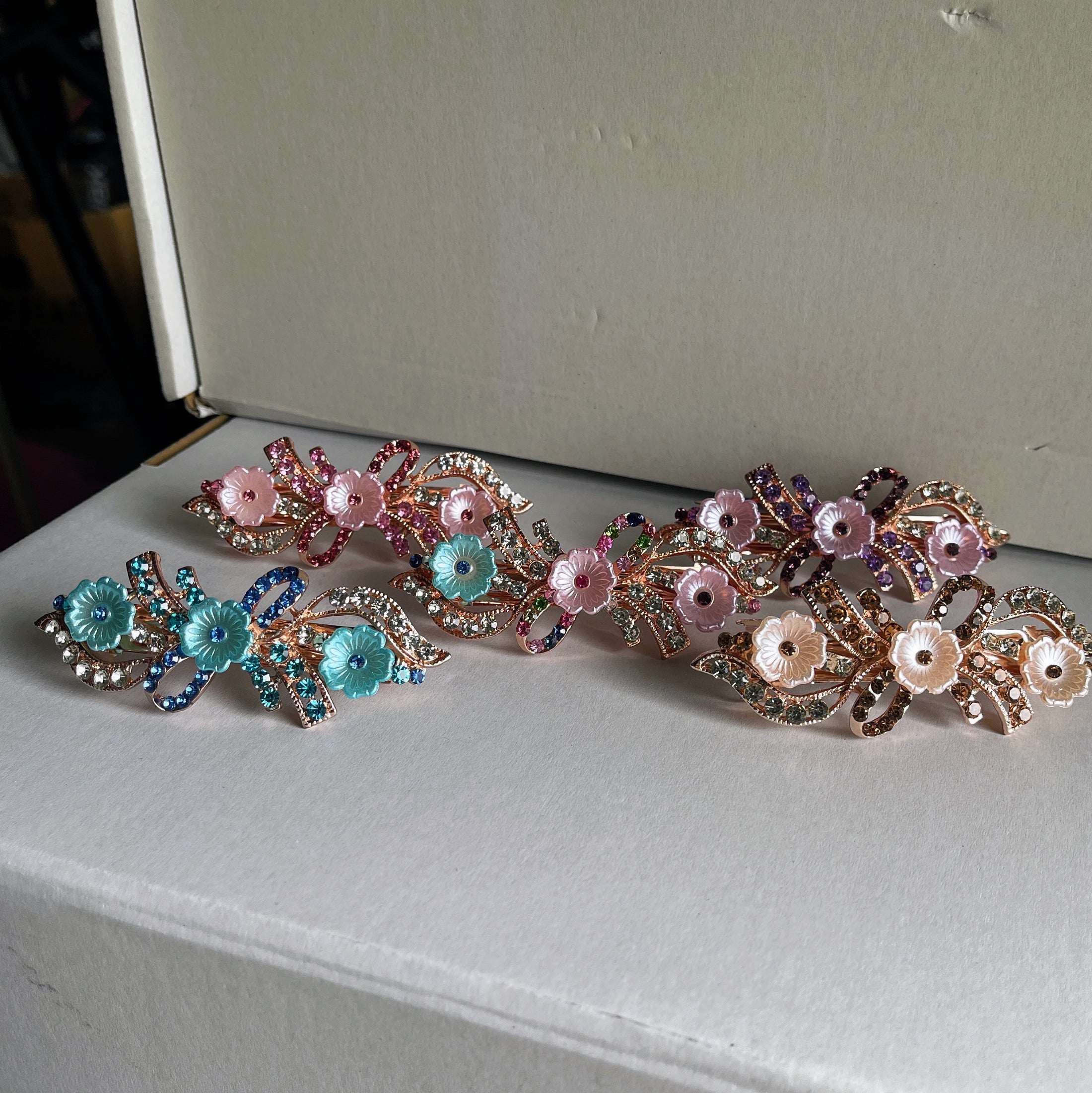 Crystal Flower Hair Clip