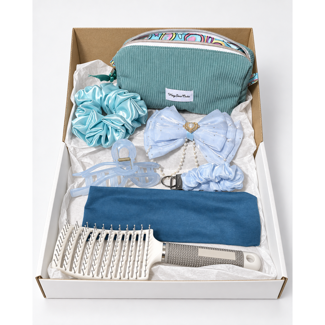 Blue & Aqua Gift Box | 7 Piece Accessory Set