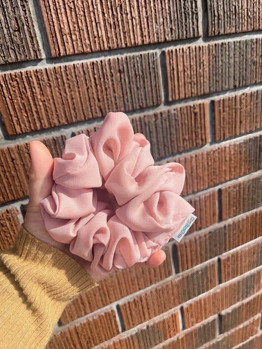 HeySewCute Rosy Pink Scrunchie made in NZ