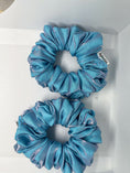 Load image into Gallery viewer, Shimmer Blue Large Scrunchie
