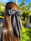 Load image into Gallery viewer, Satin Bow Hair Clip – Medium Metal Barrette
