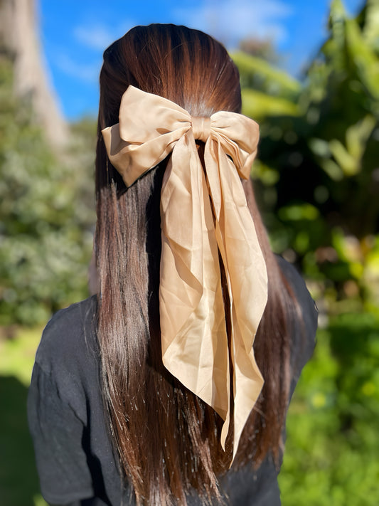 Satin Bow Hair Clip – Medium Metal Barrette