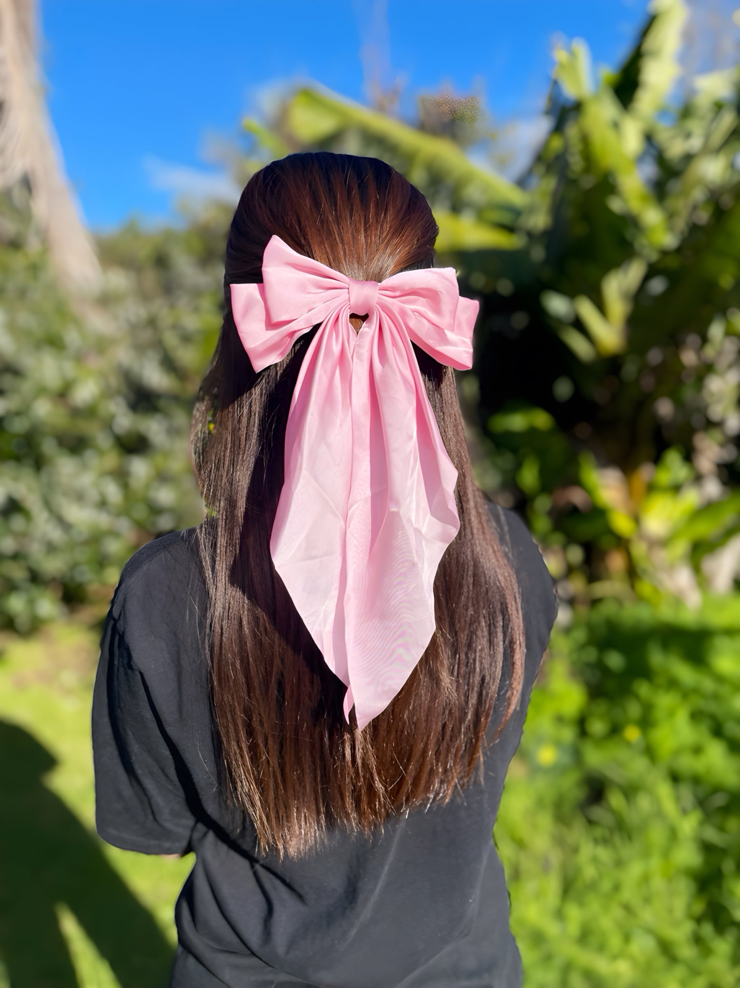 Satin Bow Hair Clip – Medium Metal Barrette | HeySewCute