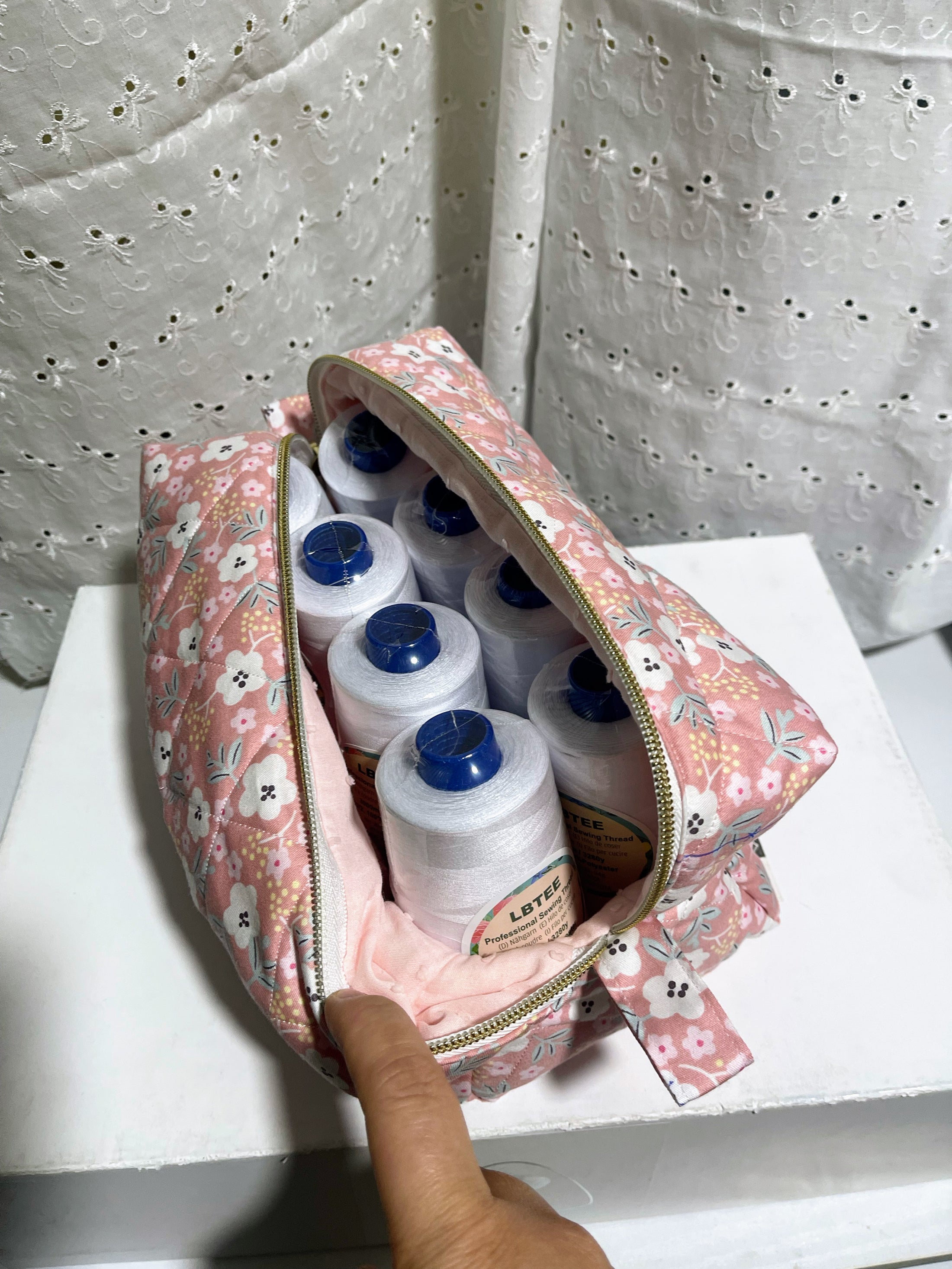 Quilted Makeup Bag – Sweetheart Edition XL size