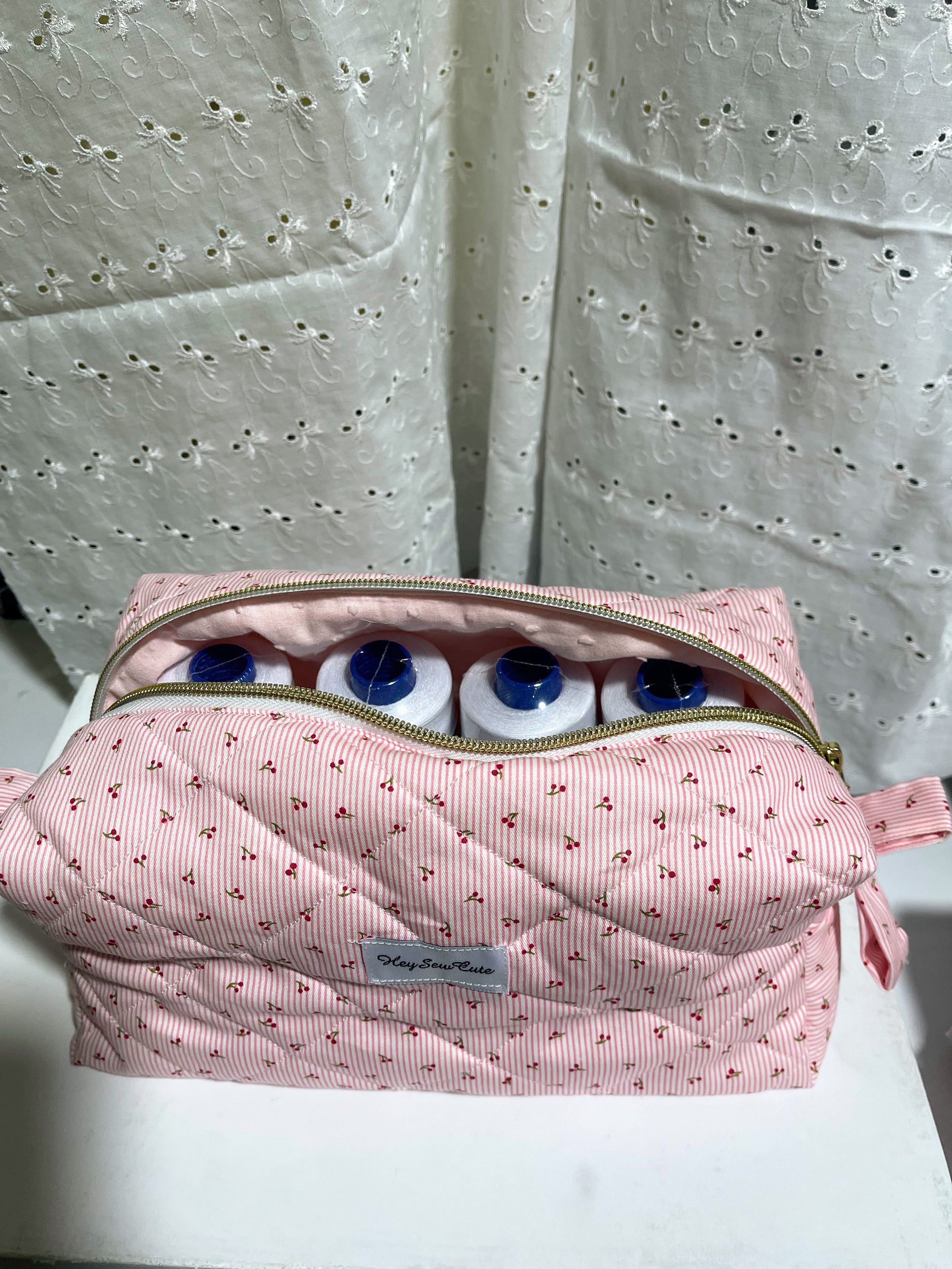 Quilted Makeup Bag – Sweetheart Edition XL size