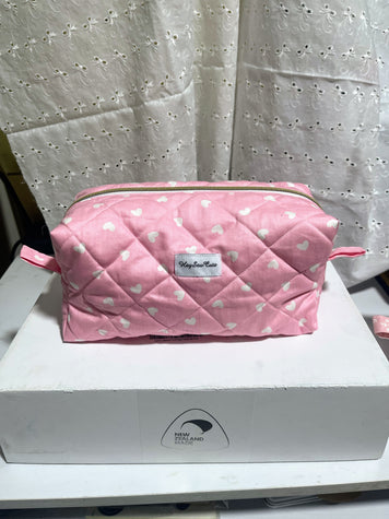 Sweetheart Quilted Makeup Bag by HeySewCute