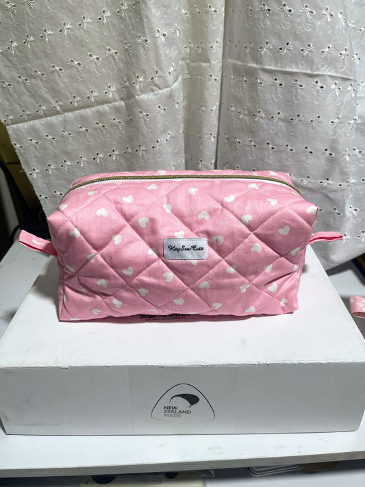 Sweetheart Quilted Makeup Bag by HeySewCute