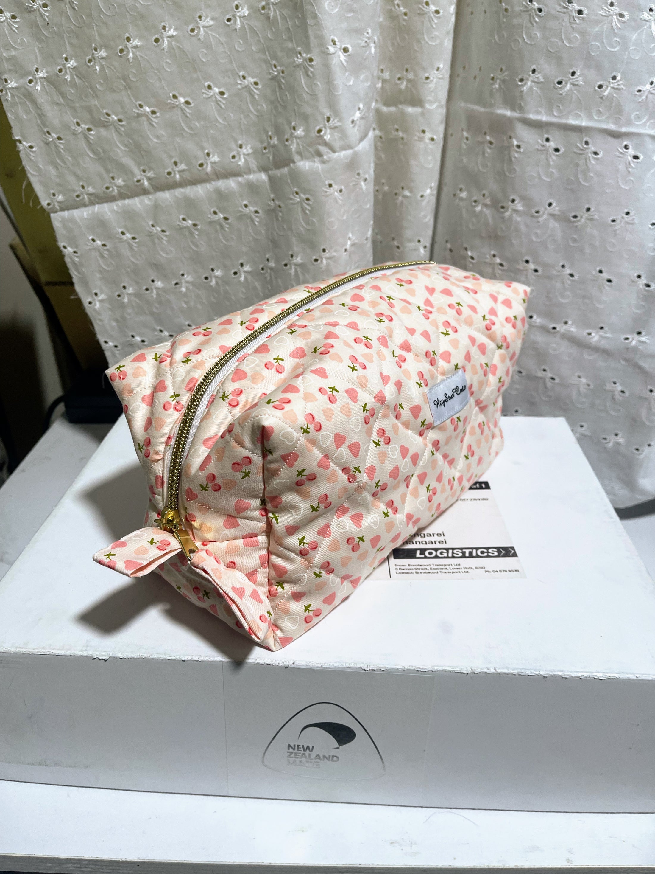 Quilted Makeup Bag – Sweetheart Edition XL size
