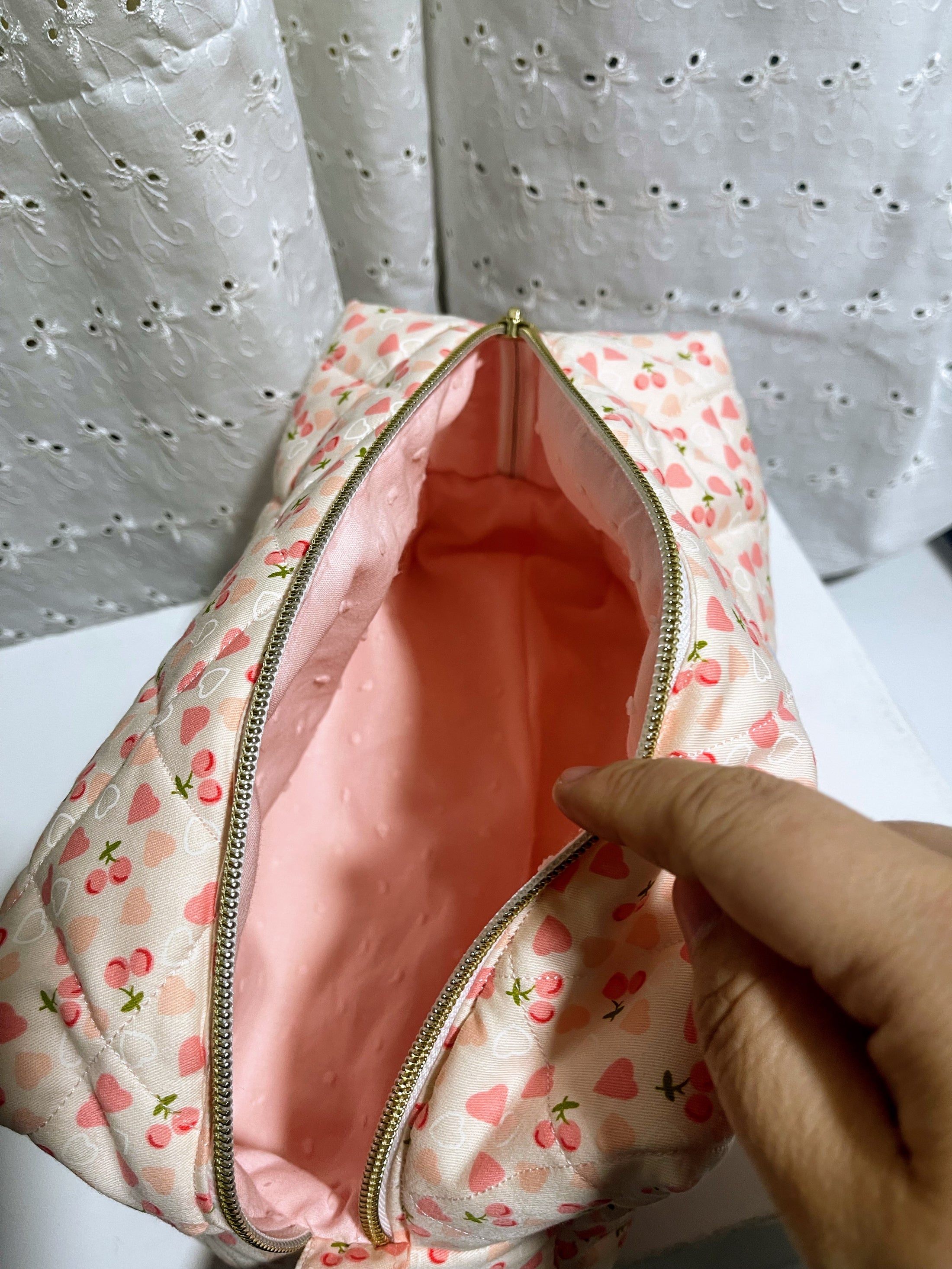 Quilted Makeup Bag – Sweetheart Edition XL size