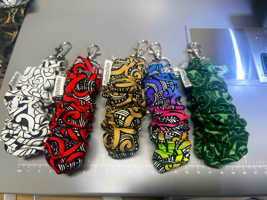 Handmade Kiwiana Scrunchie Keychain – Inspired by Māori Koru Pattern 🇳🇿