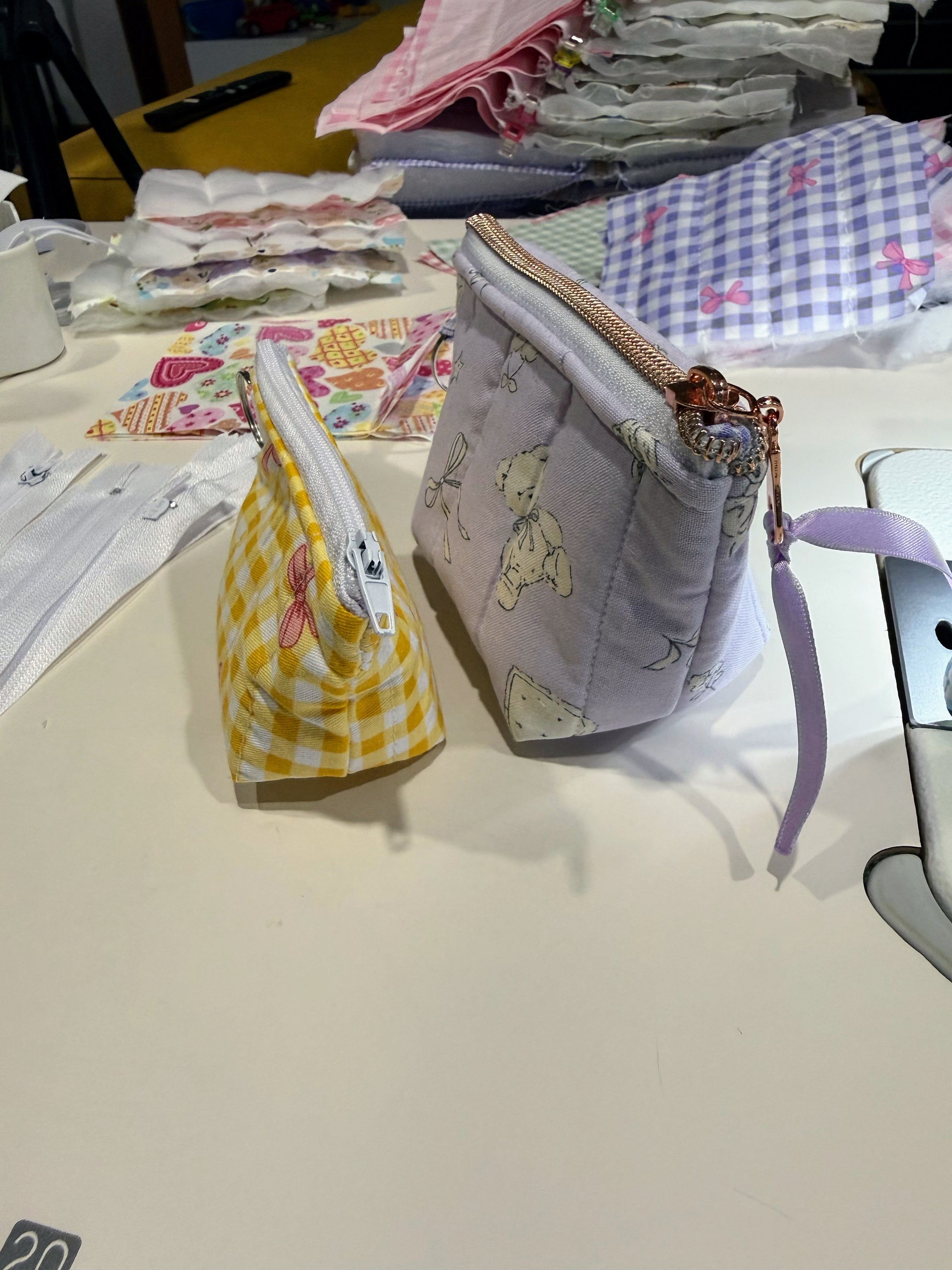 Mini Quilted Boxy Keyring Pouch