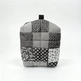 Load image into Gallery viewer, HeySewCute monochrome patchwork quilted pouch studio view 5

