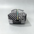 Load image into Gallery viewer, HeySewCute monochrome patchwork quilted pouch studio view 4
