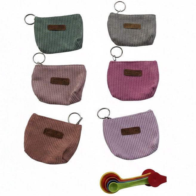 Mini Corduroy Coin Purse Keyring (Retail)