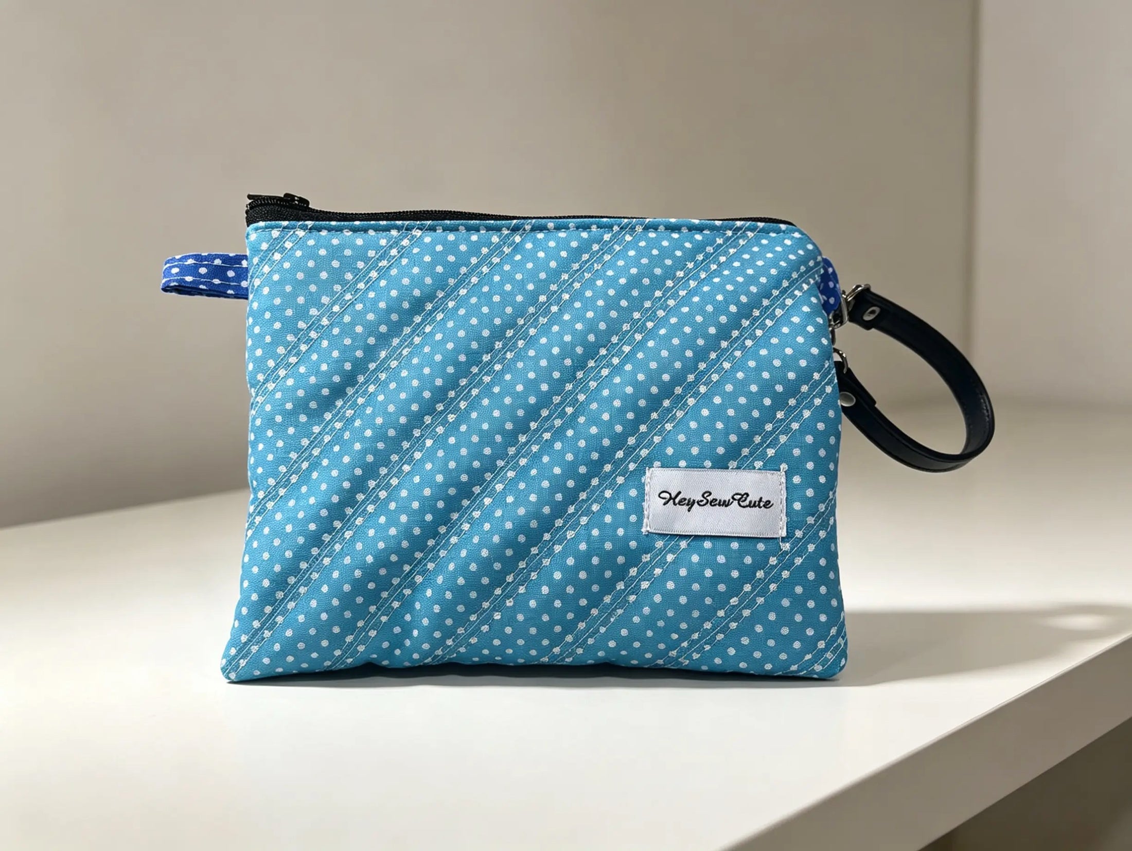 Handmade Quilted Wristlet Pouch – 20 Colour Options
